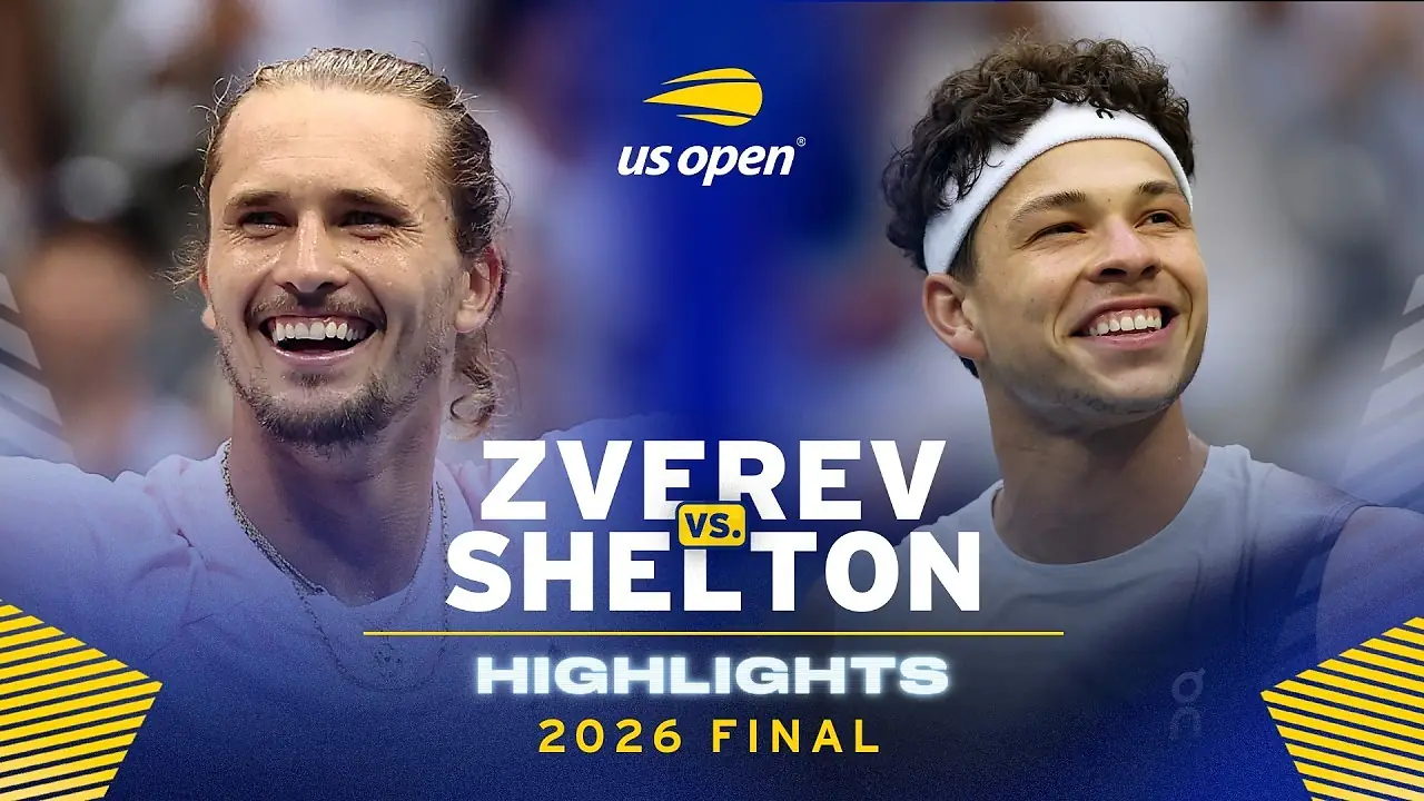 Alexander Zverev balt zijn vuist en juicht met een hoofdband om tijdens de US Open