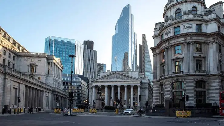 Het financiële hart van Londen met de skyline van de City